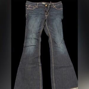 Edgerly Stylish Dark Blue Flare Jeans Women’s 10